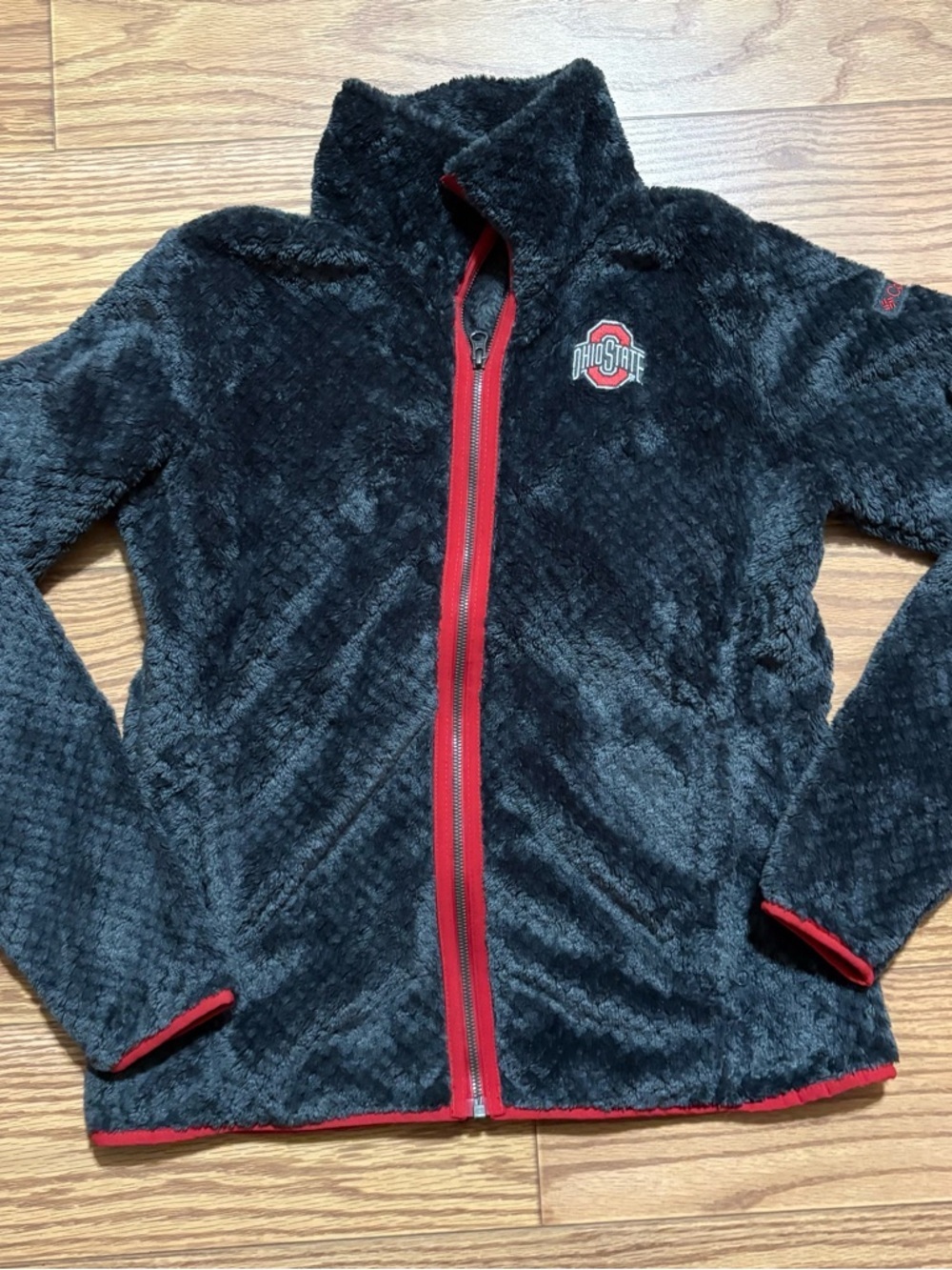 Columbia Black Fleece Jacket with Red Trim - Ohio State